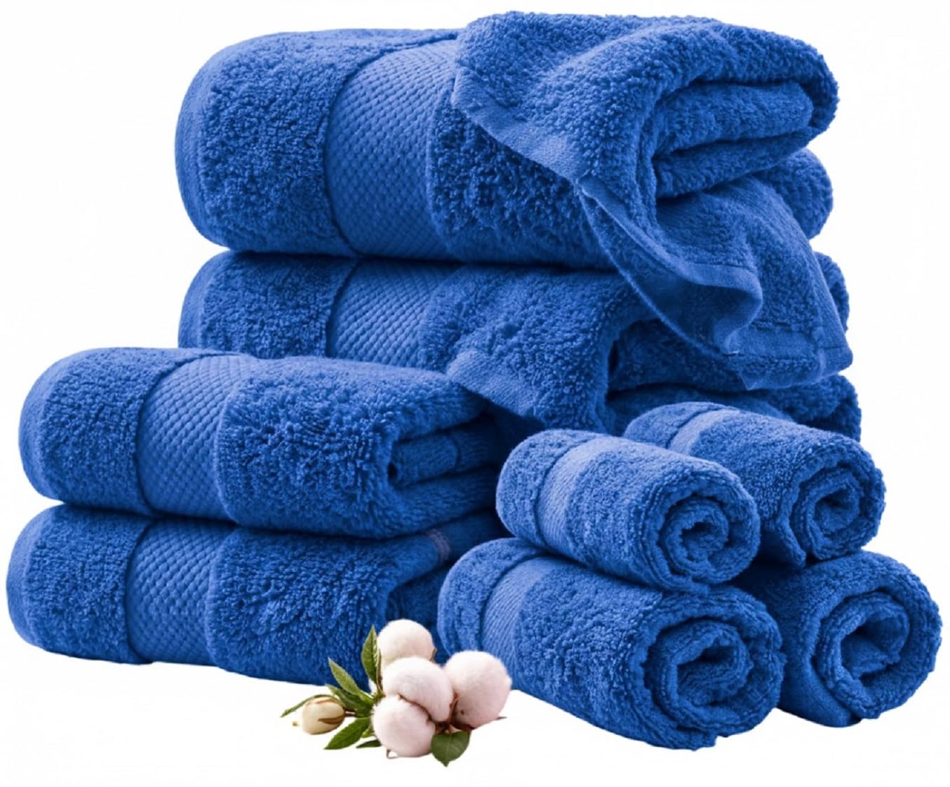 EDB Soft Towels 800-GSM Luxury Face Cloth Hand Towel 100% Egyptian Cotton Hotel & Spa Quality Bath Towels Set Large Jumbo Bath Sheet Quick Dry Towels Bale Set (Royal Blue, 2x Bath Sheet)