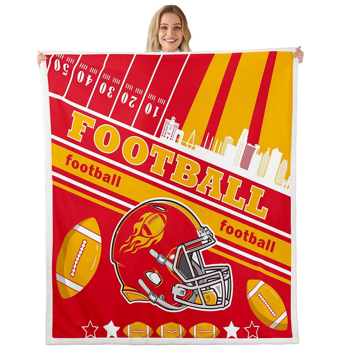 Couverture polaire Kansas chaude contre le froid pour adolescent fan