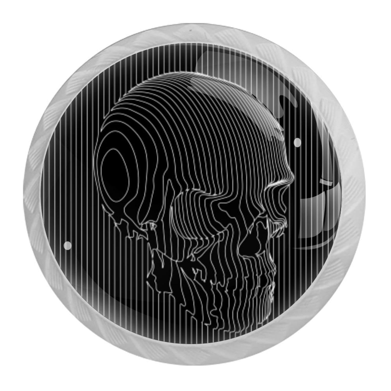 Tqmspg 4 Pieces Drawer Pulls Skull Door Knobs Dresser Handles for Kitchen Wardrobe Cupboard Hardware Furniture