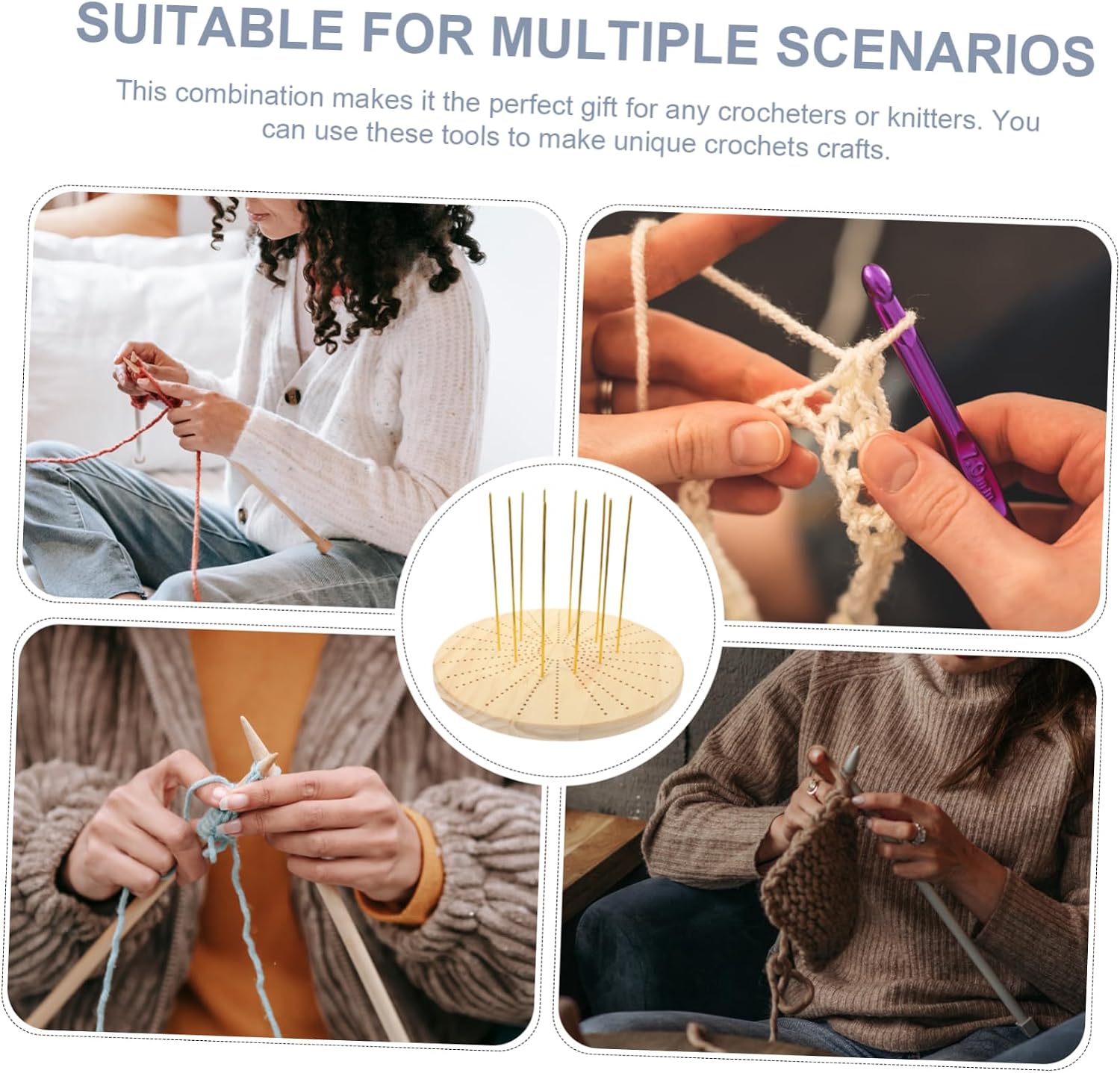 TEHAUX 1Set Blocking Board for Crochet and Knitting Aid Tool Shape with Pins for DIY Projects and Knitting Supplies Safe Material for Crafting