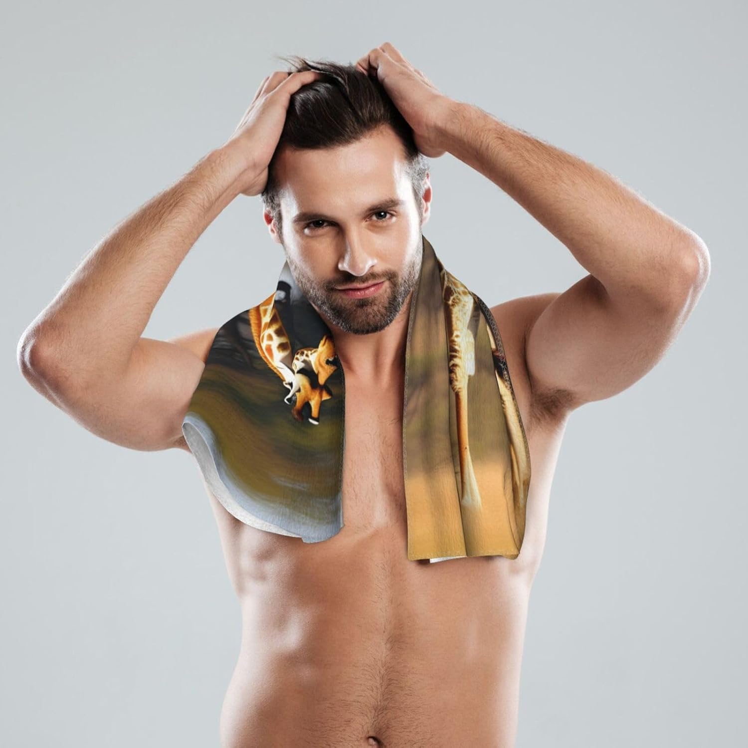 Africa Giraffe Majestic Tree Print Hand Towels for Kitchen, Decorative Bathroom Towels Decor Farmhouse Cute for Men Women Gifts