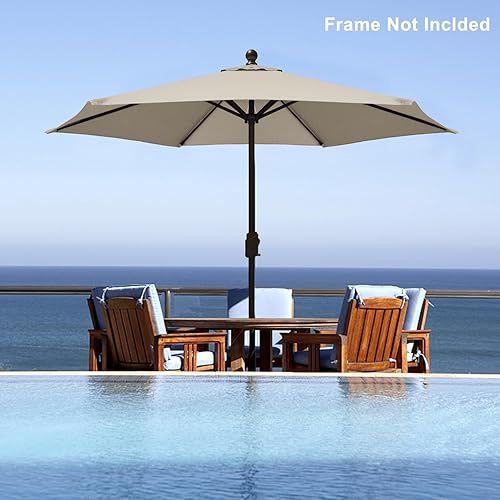 Miniatura 5 de EliteShade USA Sunumbrella - Funda de repuesto de 7.5 pies con 6 varillas para sombrilla de patio (solo el toldo) (beige)