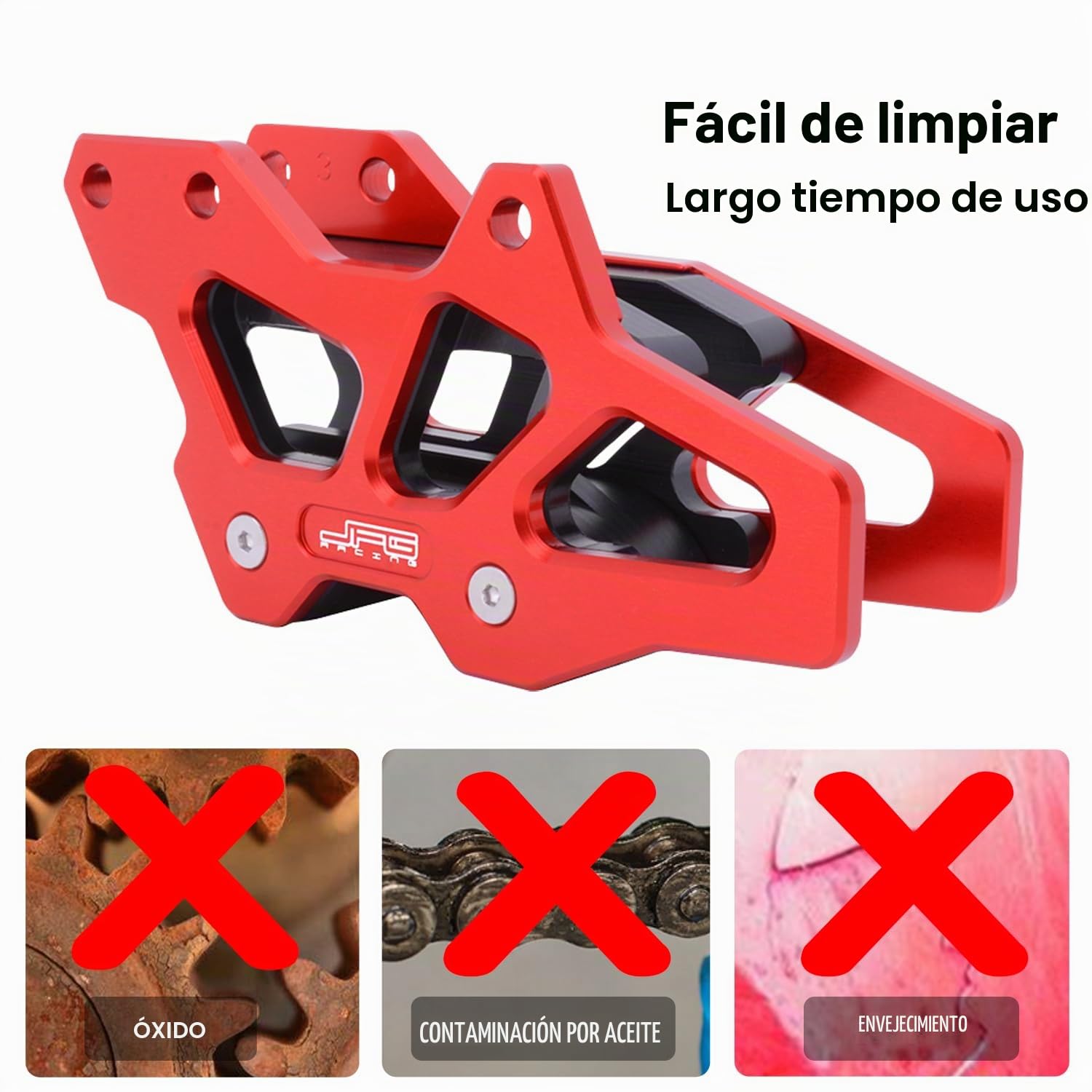 Amazon.com: Guía de protección de cadena CNC rojo para motocicleta