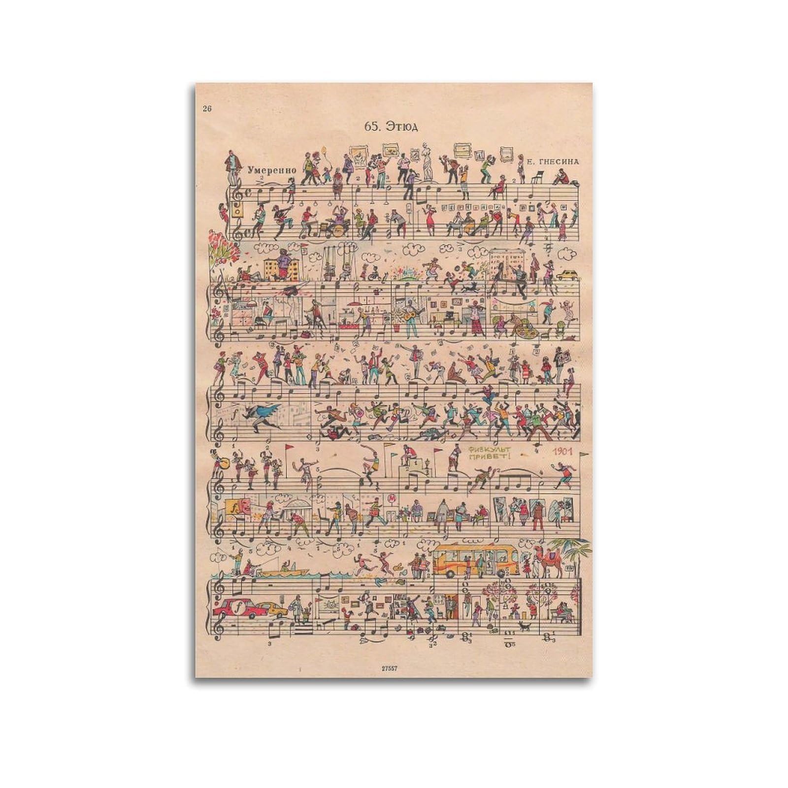 ESTE Vintage Score Music Artwork Poster Decorative Painting Canvas Modern Art Picture 24x36inch(60x90cm)