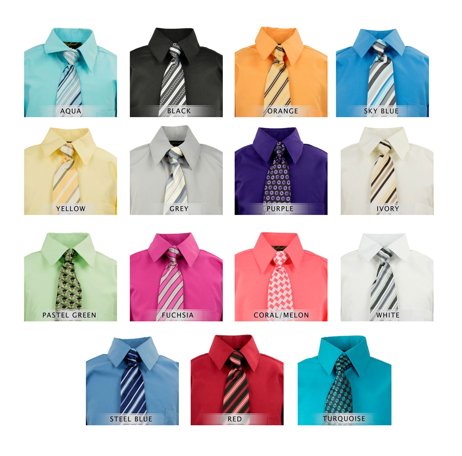 Spring Notion Boys Dress Shirt with Tie and Handkerchief Set
