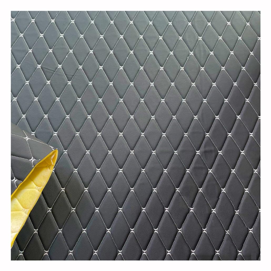 PU Tela Cuero Impermeable Grueso Imitación De Cuero Sintético Material Tapicería Para Tapicería Artesanía, Costura De Bricolaje(Black,1.55X3m)