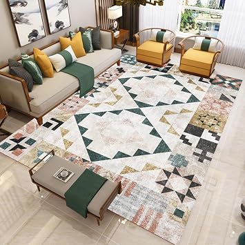 Machine Washable Area Rugs Iving Room Low Pile Area Rug Large Dining Room Rugs for Abstract Carpet Rugs for Living Room Rugs 16x24 inch/40x60cm