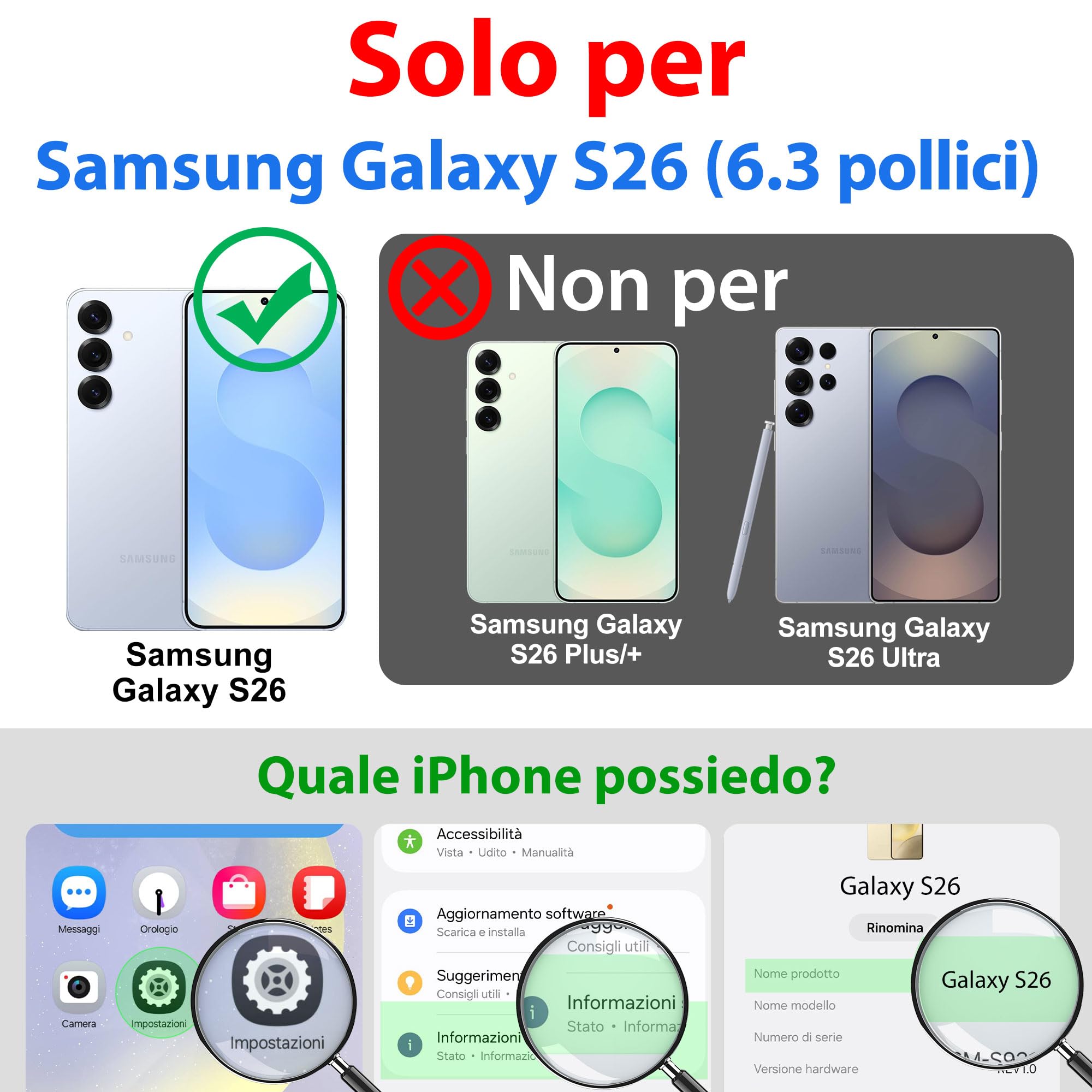 SPORTLINK Cover per Samsung Galaxy S26 Impermeabile Antiurto, Verde | 360 Gradi Full Body Armor Militare Protettiva Custodia Antipolvere Subacquea IP68 con Fotocamera/Schermo Doppia Protezione