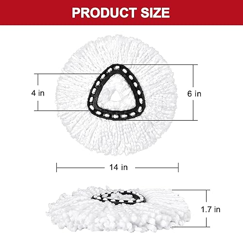 Miniatura 2 de CDYJDY - Cabezales de repuesto para trapeador O Cedar Mop de repuesto, cabezales de trapeador giratorios fáciles de limpiar, instalar y