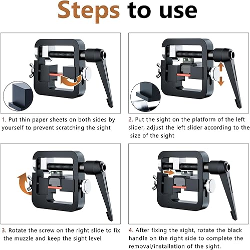 Miniatura 5 de Herramienta empujadora de vista de pistola, herramienta universal para 1911, Glock y otros, herramienta de desmontaje de cuentas de vista para Glock