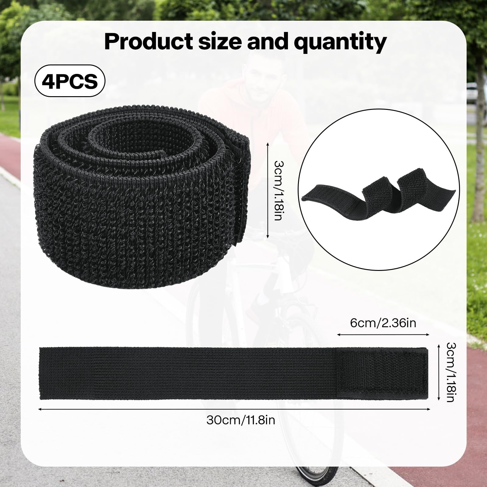 Set di 4 clip riflettenti per pantaloni da bicicletta, clip per pantaloni da ciclismo, clip elastiche per pantaloni, clip per pantaloni da ciclismo | Leroy Merlin