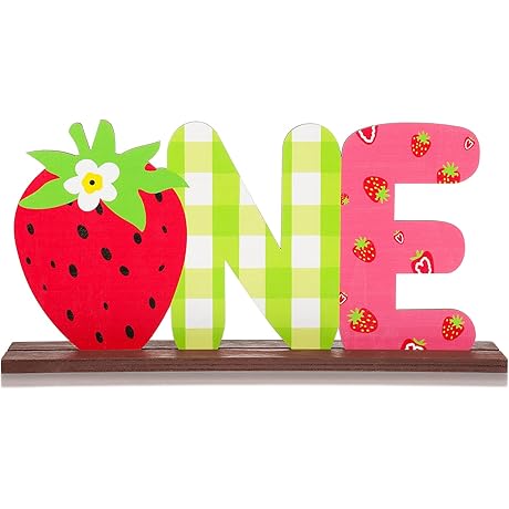 Strawberry One Letter Sign Party Decoration