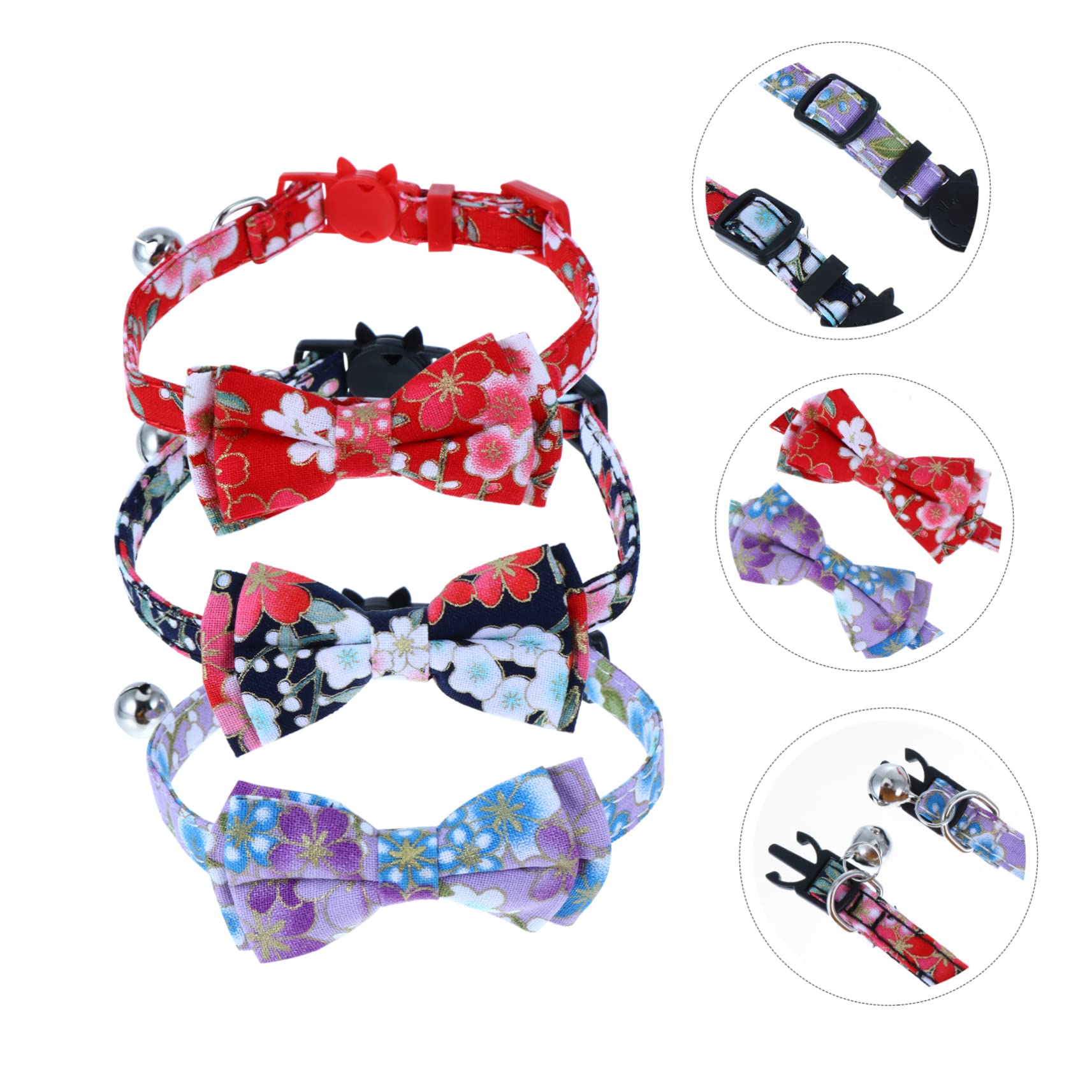Toddmomy 9pièces Collier Réglable pour Chat avec Clochettes Et Nœud pour Animaux De Compagnie Ajustable Et Stylé