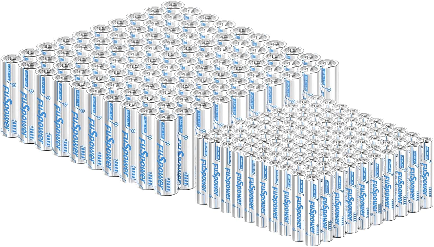 Fuspower Alkaline AA and AAA Batteries Combo Pack of 200