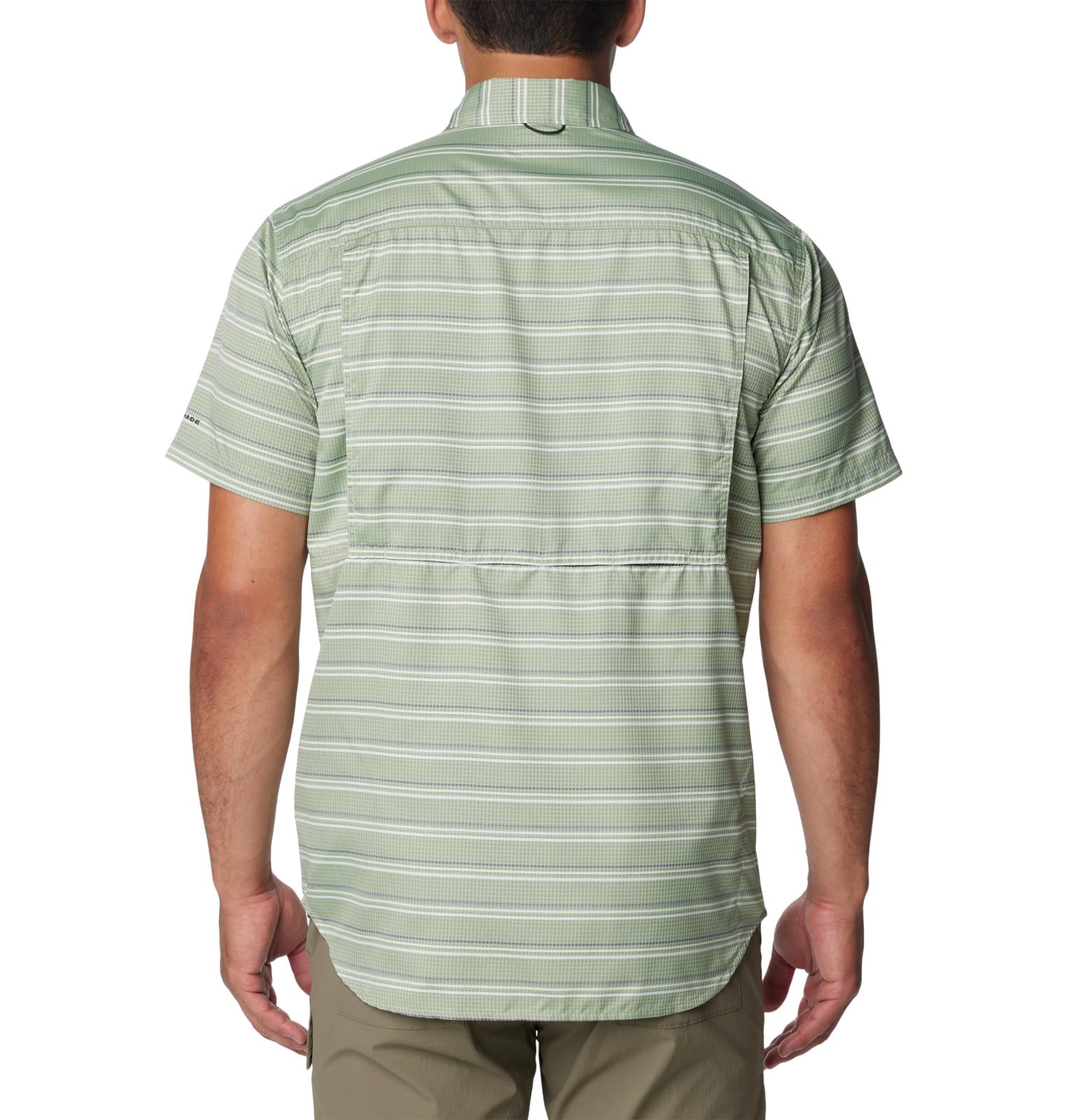 Columbia Men's Silver Ridge Utility Lite Novelty Short Sleeve, Canteen Chambray Stripe, Small