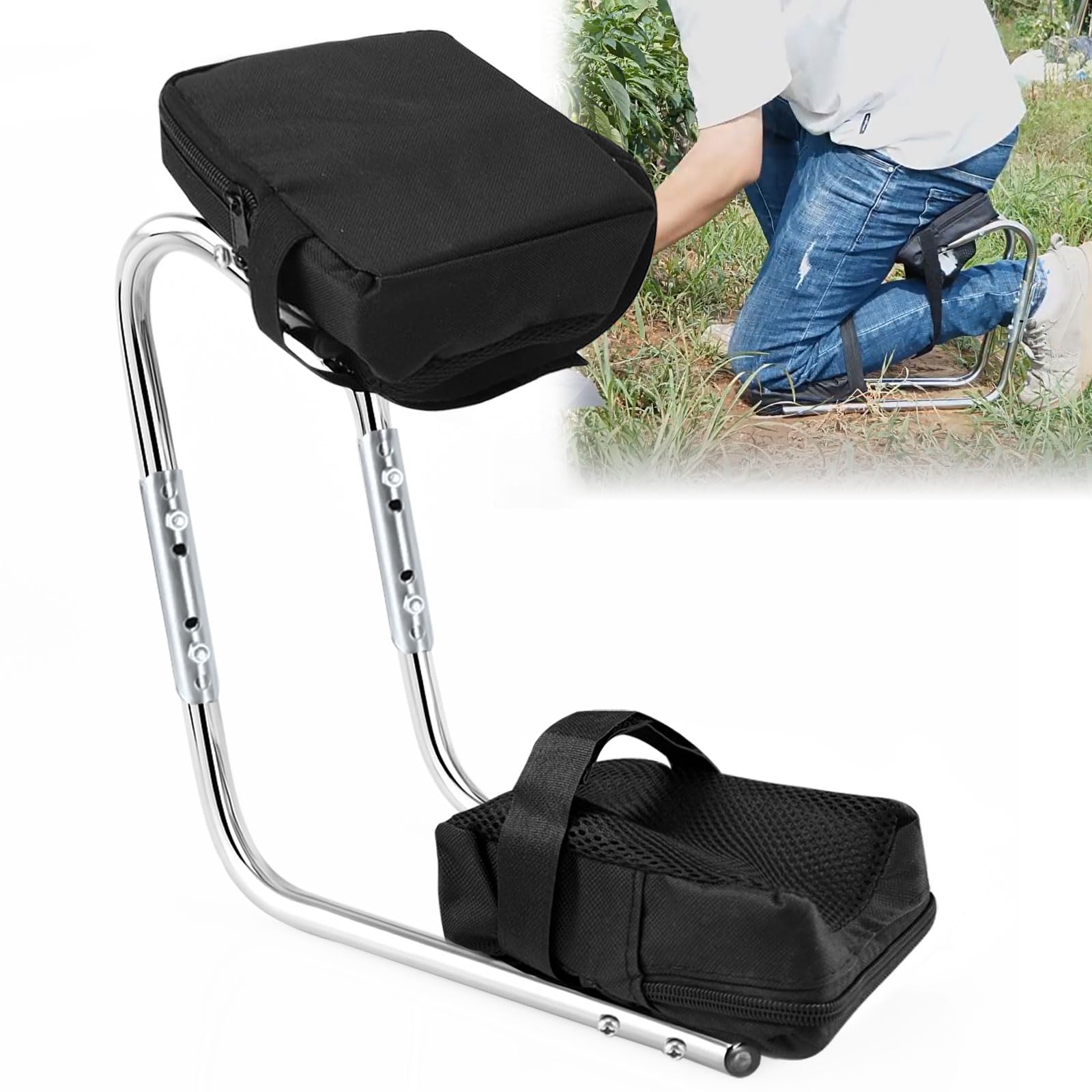 Tabouret de jardin réglable, siège genoux, ergonomique, pour jardinage, travaux de réparation, pêche