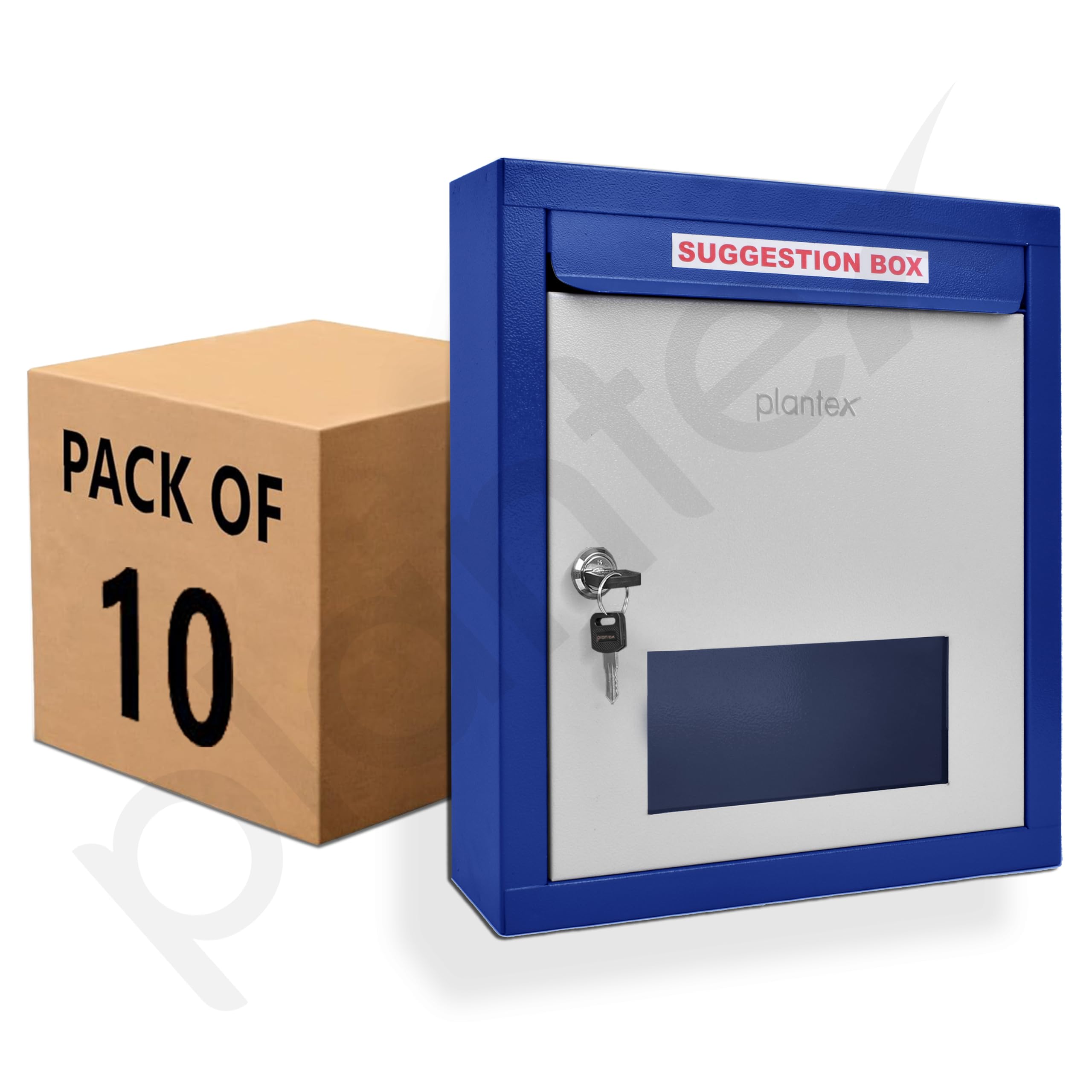 5-Pack Letter & Suggestion Boxes with Lock - Red & Ivory -14