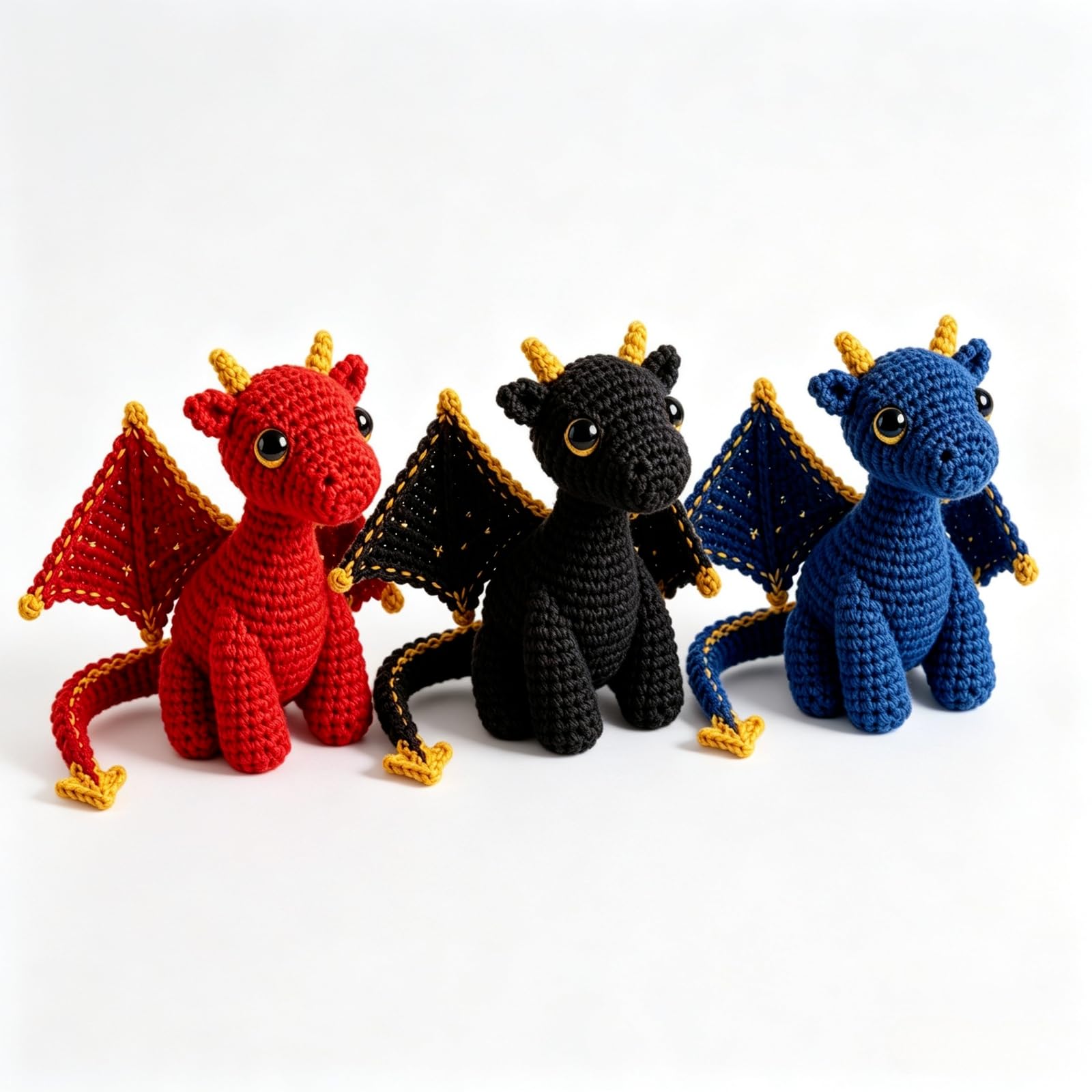 Handmade Crochet Dragon Plush, Emotional Support Pocket Buddy (C)
