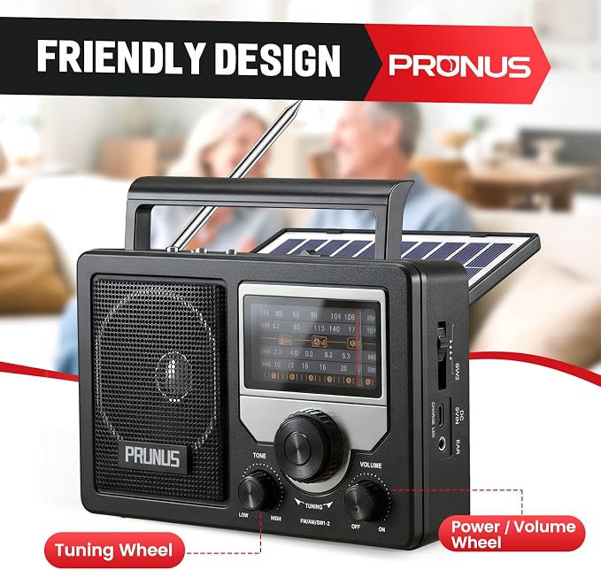 Radio portátil AM FM Bluetooth PRUNUS J-81 miniatura 6