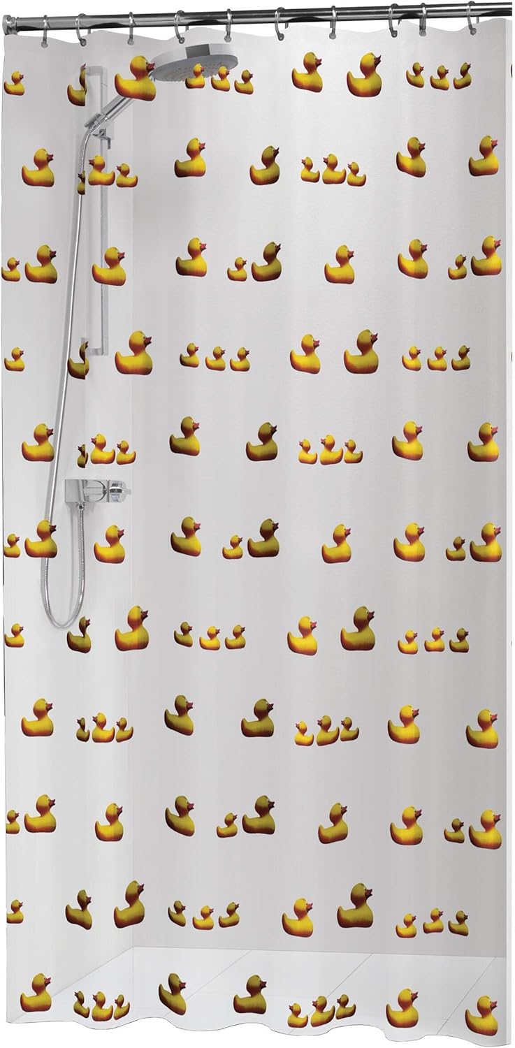 Sealskin Duckling Shower Curtain, PEVA, Yellow, 180 x 200 cm