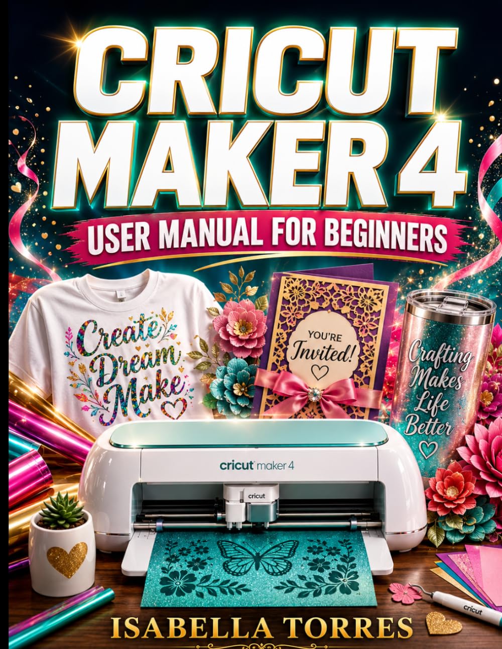 CRICUT MAKER 4 USER MANUAL FOR BEGINNERS: A Complete Practical Guide to Machine Setup, Design Space Mastery, Tools, Materials, and Troubleshooting for True Beginners
