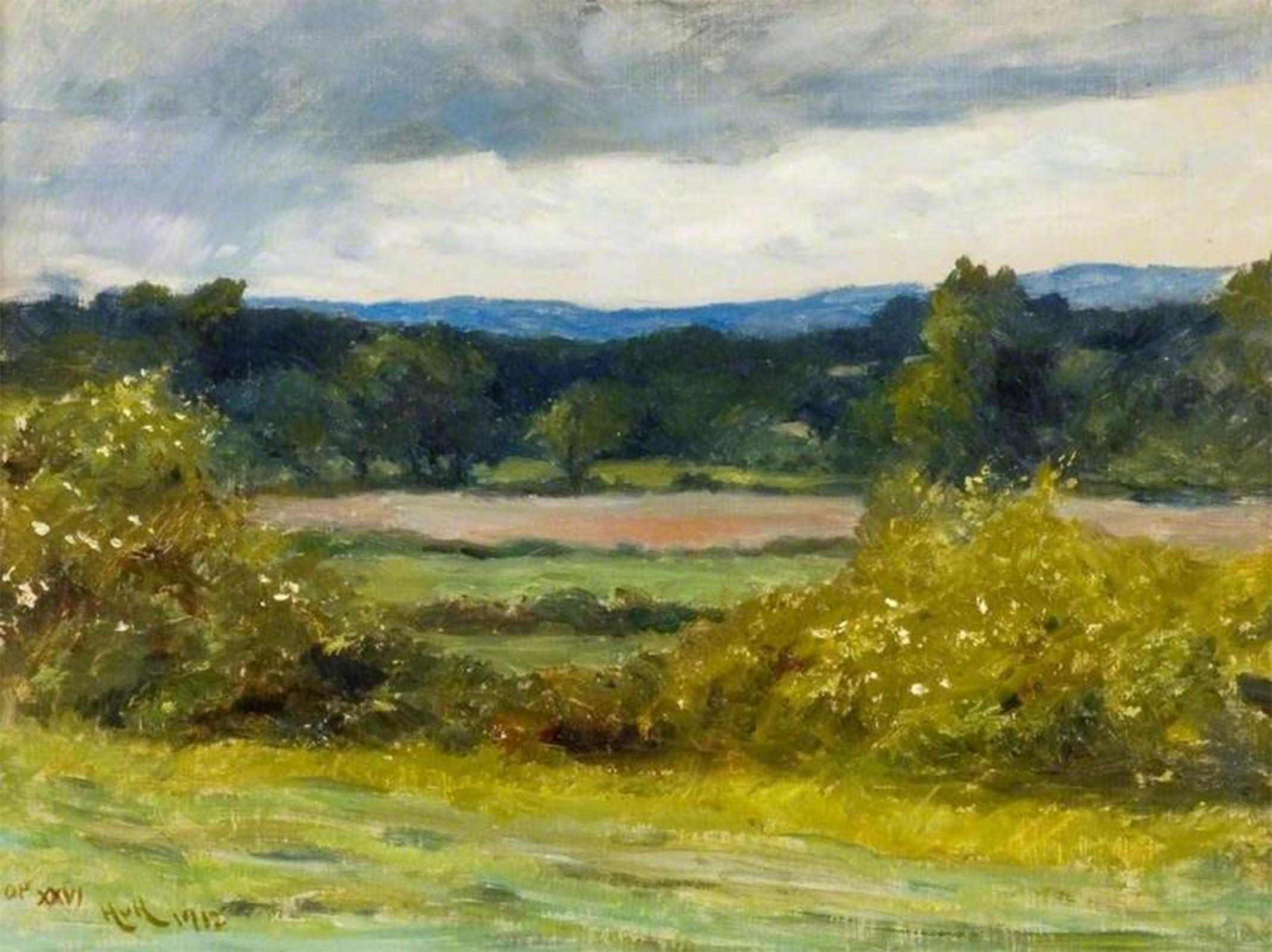 ARTXLXXBN Famous Painting Canvas Artwork Graffiti Print in My Fields by Sir Hubert Von Herkomer Portrait Canvas Image for Home Decor 60x90cm