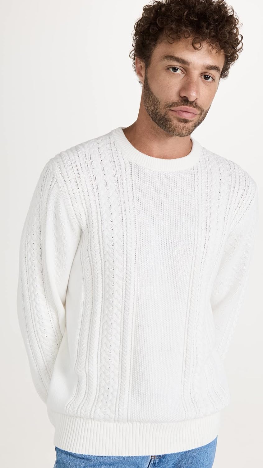 Vince Men's Cotton Cable Crew - Image 2