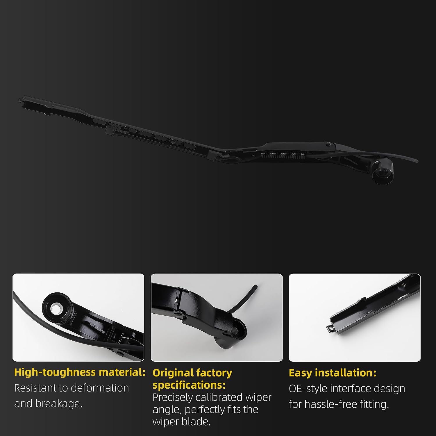 Dasbecan 42668 Windshield Wiper Arm Front Driver Side Compatible with 2007-2014 Chevy Cheyenne Silverado 1500 2500 3500 HD Tahoe GMC Sierra Replaces# 25793427 15918385 20913921 25776955 15292993
