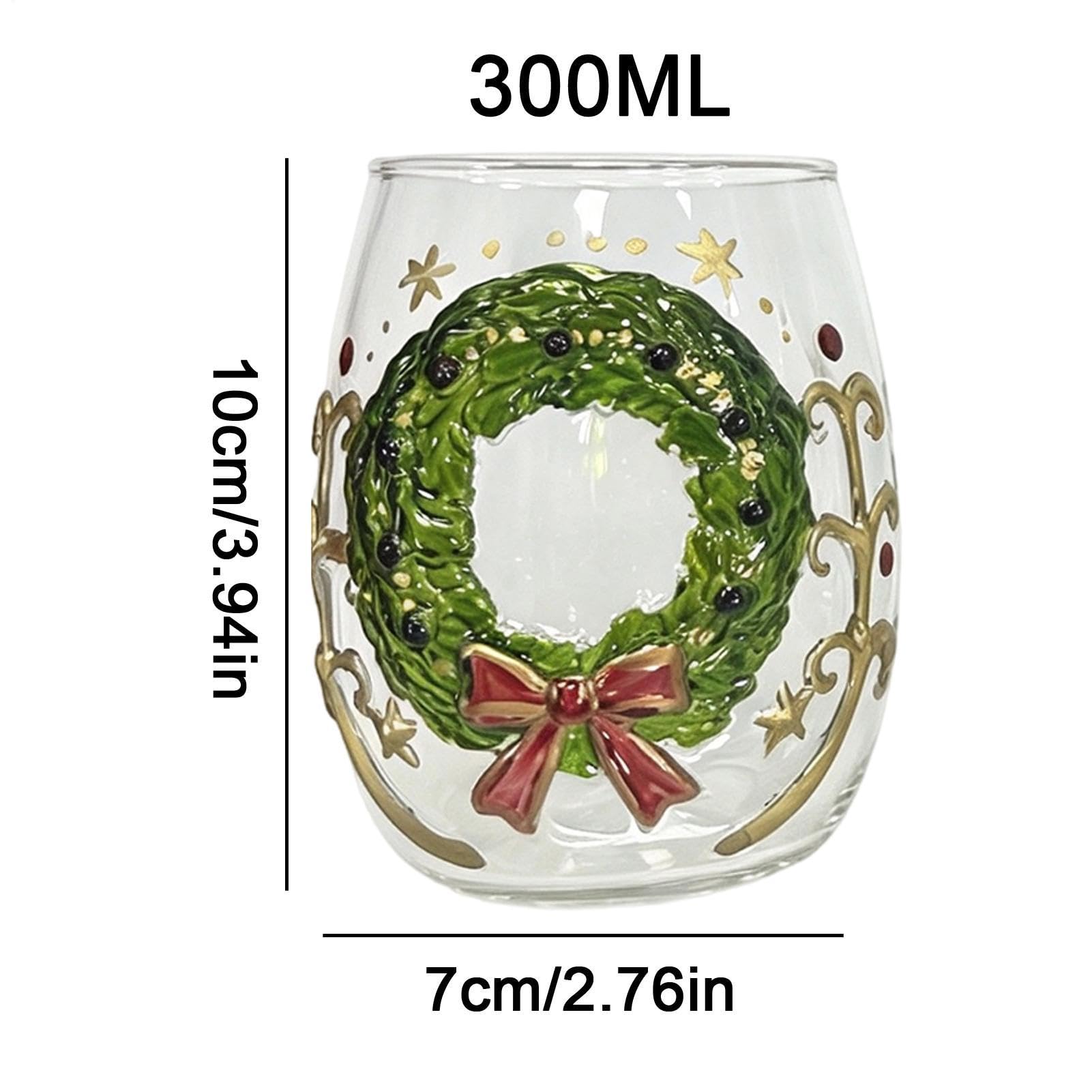 Weihnachtsgläser, Trinkgläser 300ml 6 Stück Geprägte Festliche Gläser