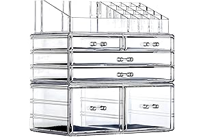 Clear Jewelry Organizer Drawers: Stackable 6-Drawer Makeup Storage Box