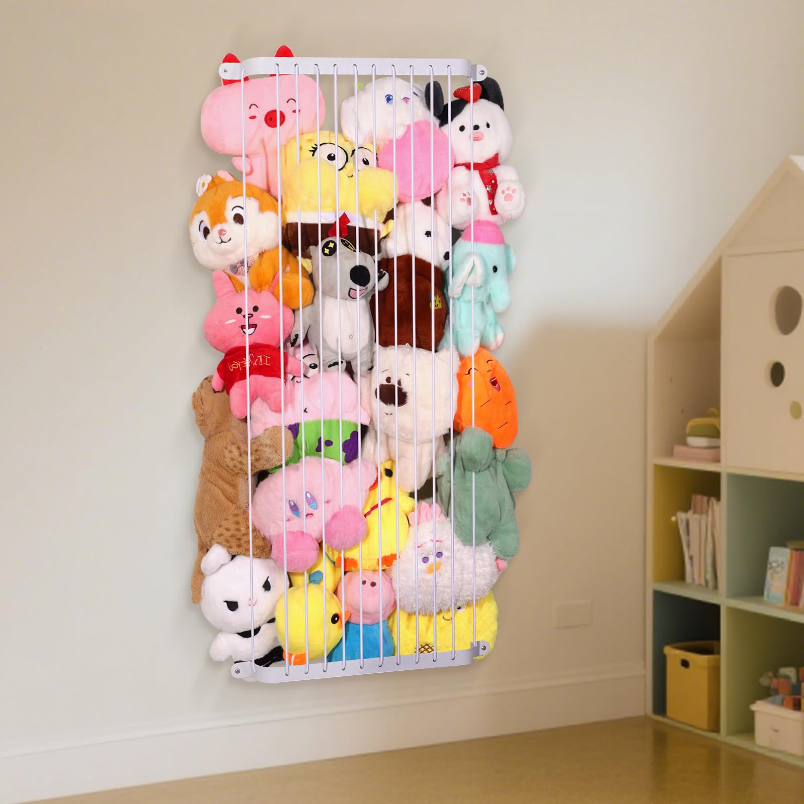 volepet Stuffed Animal Storage Large Toy Organizer Adjustable Metal Plushie Net Holder for Toy Plush Wall Toy Storage