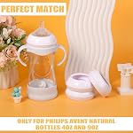 4pcs Bouteille de remplacement Bagues pour biberons Philips Avent, Bague à vis pour bourdons BPA sans biberon Botte Baguettes pour babillards compatibles avec Avent en plastique naturel & Bouteilles en verre