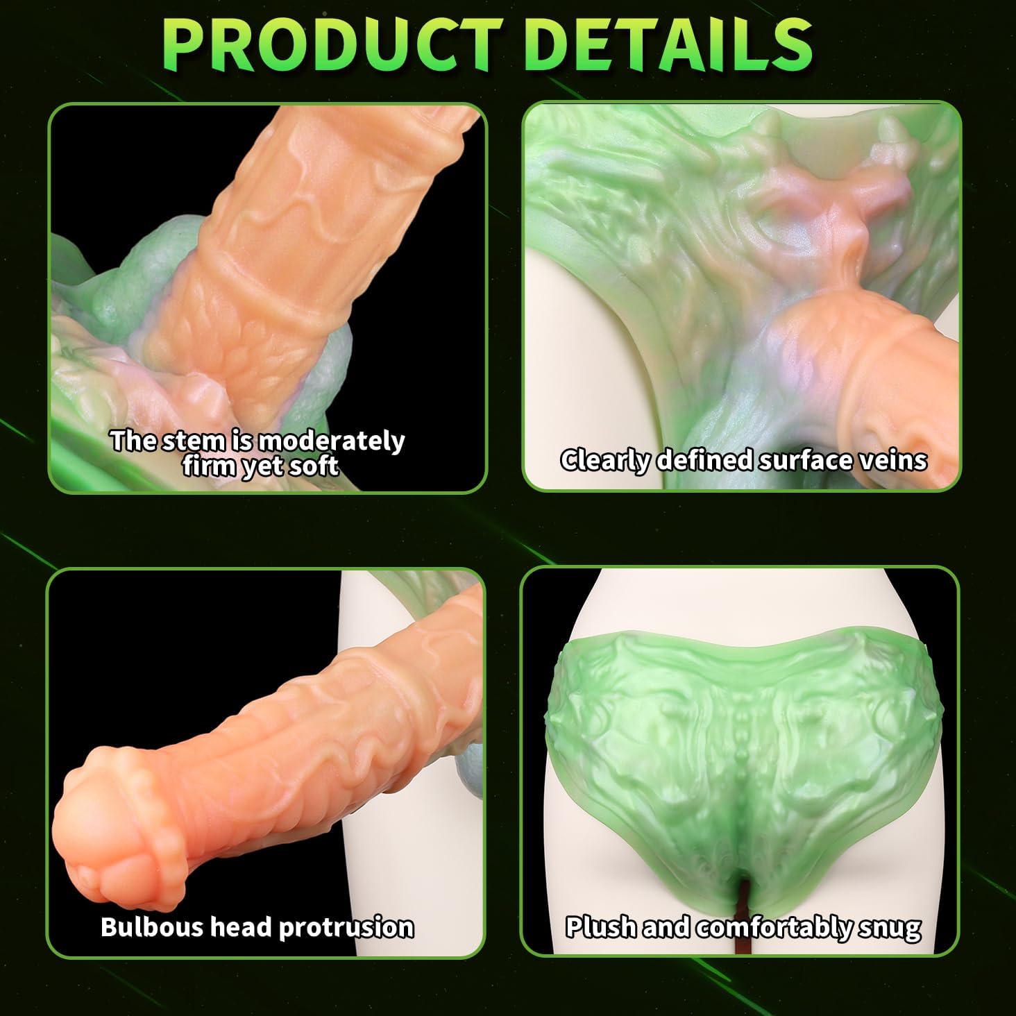 Soft Silicone Strap On Wearable Dildos Panties with Hollow Tunnel, Reusable Strapless Harness Dildo with 11.02in Penis Sleeve Adult Sex Toy for Man