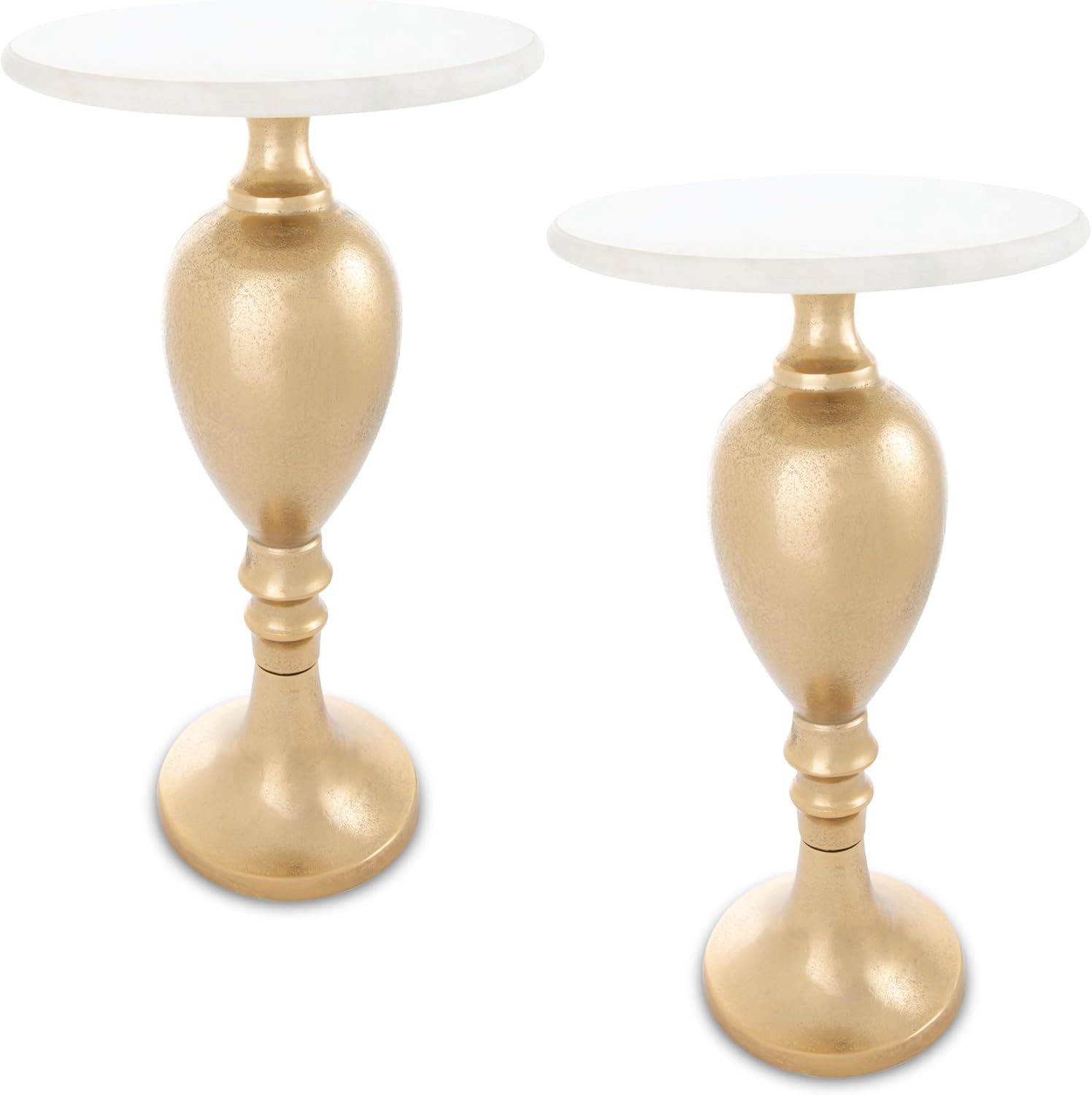Small Round Gold Side Table by Objet D’Art, Accent Table
