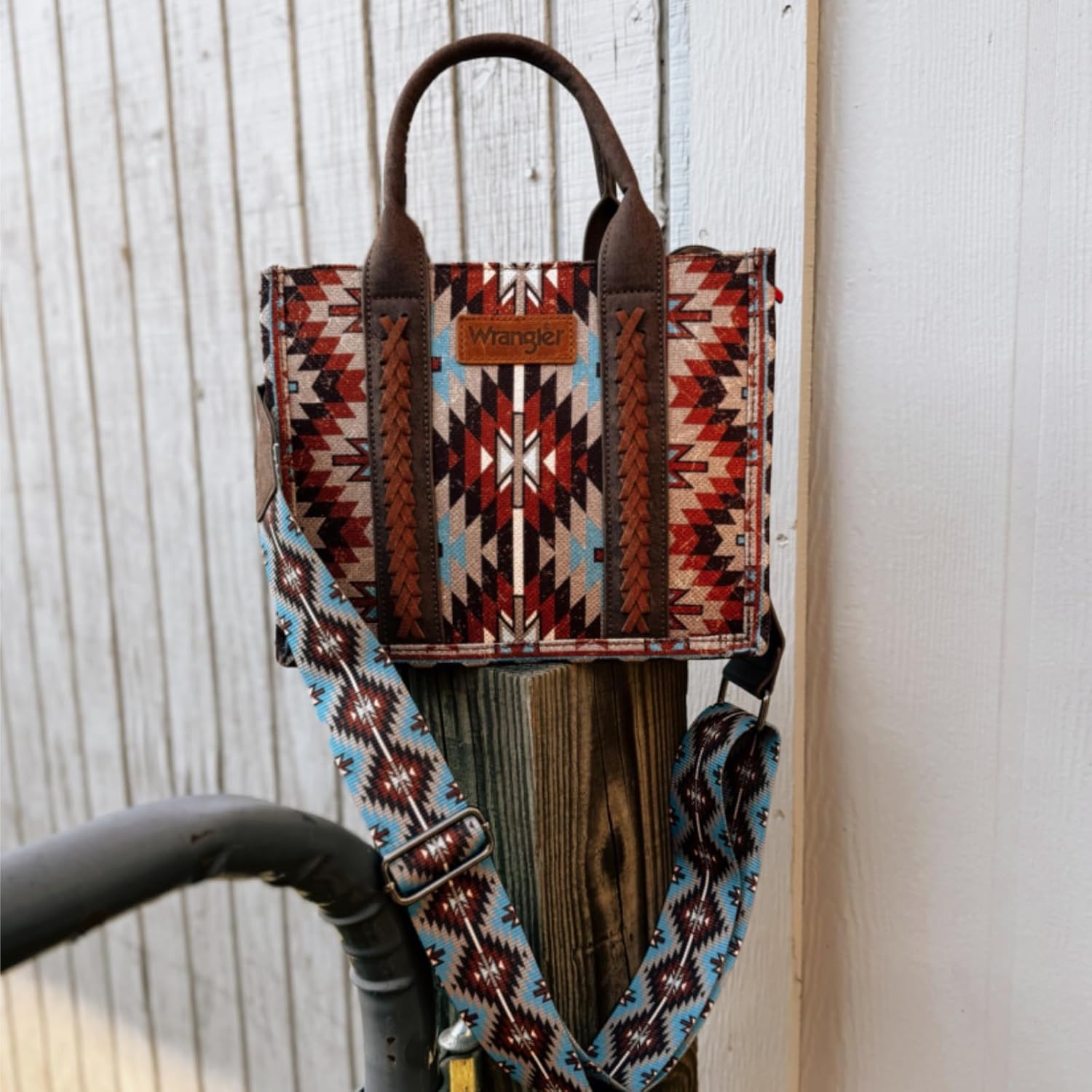 Montana West X Wrangler Tote Bag for Women Boho Aztec Shoulder Purse Top Handle Satchel Handbag - Image 4
