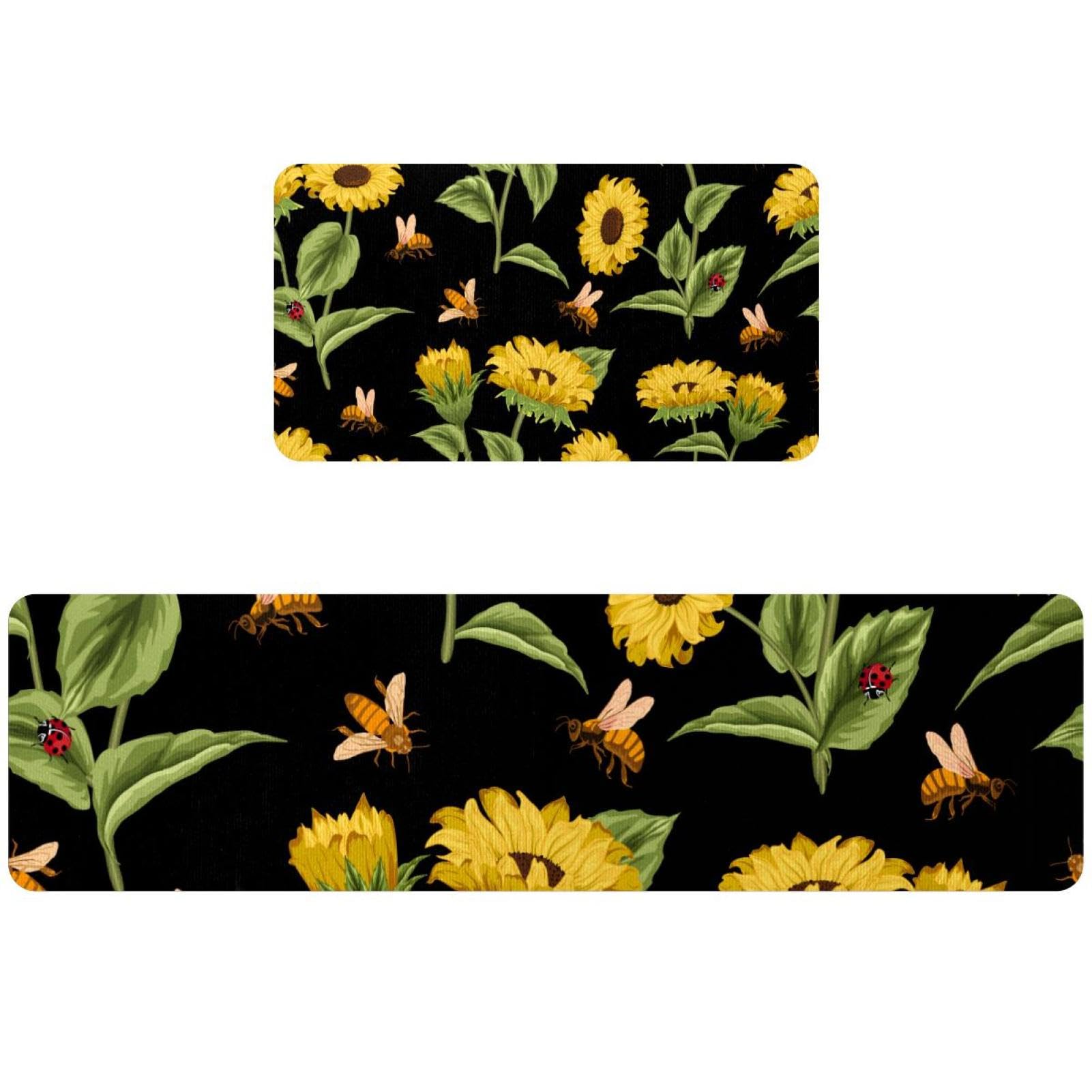 Tapete absorbente para cocina, pasillo y cuarto de lavado con estampado de naturaleza alegre