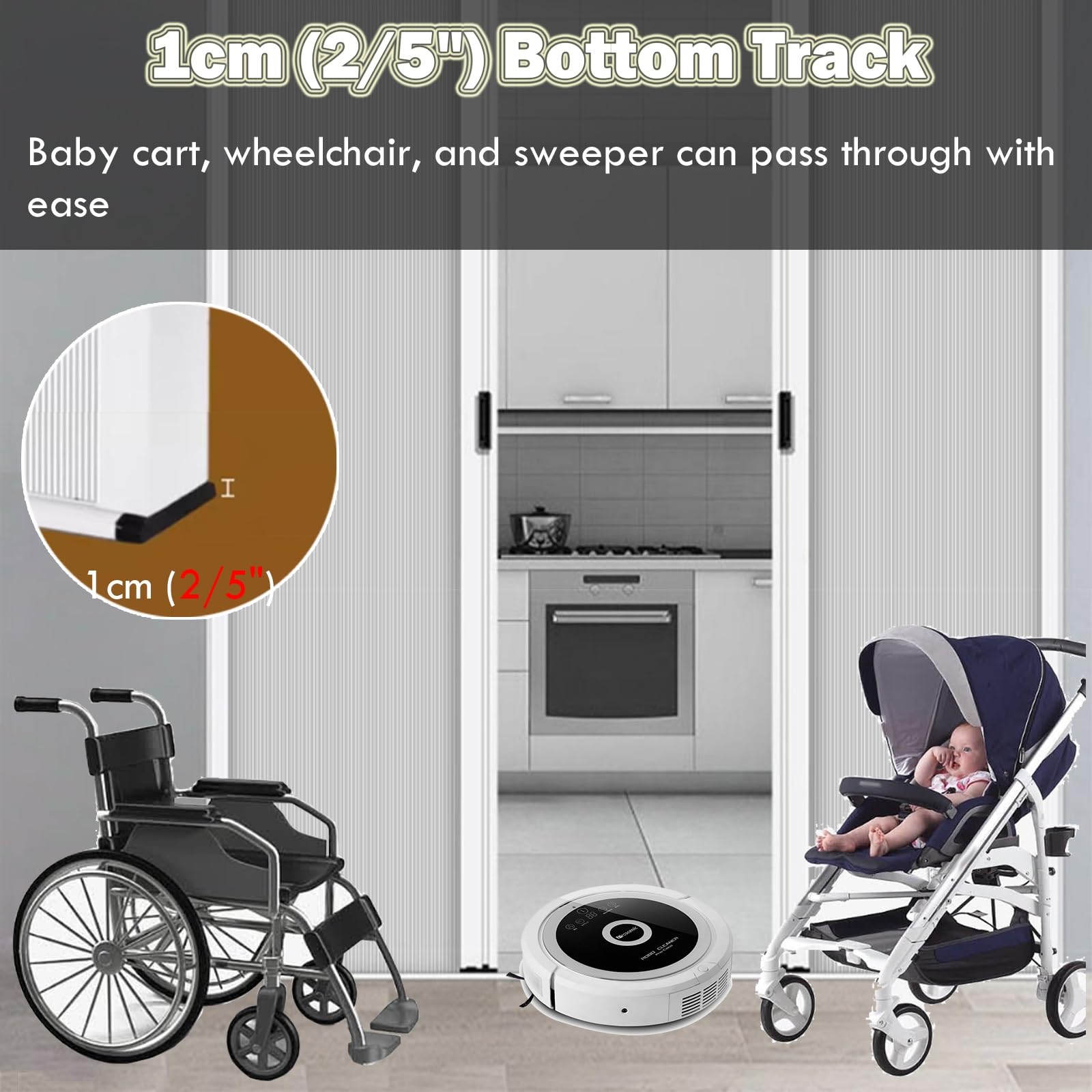 Porte Accordéon Interieur Sur Mesure Avec Cadre/serrure, Hauteur 80 100 120 180 193 195 202 205 210 220 Cm, Portes Pliantes D'intérieur Pour Cuisine/Salon Ou Balcon
