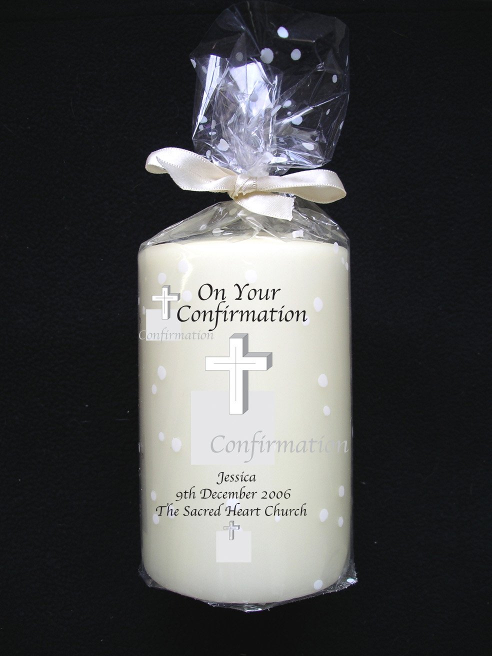 Gfh Personalised Confirmation Candle With Your Own Special Message