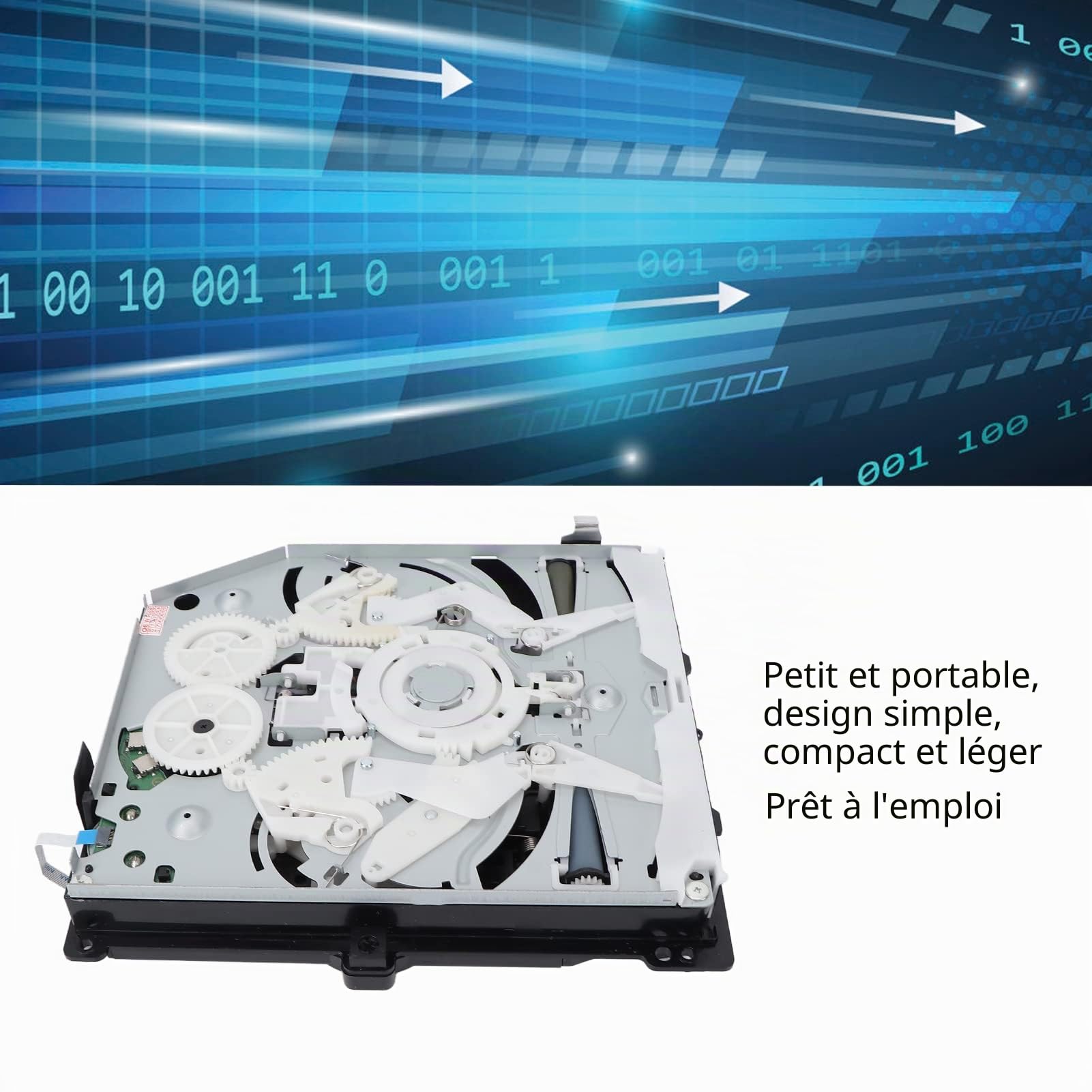 Yctze Lecteur de Disque DVD CD Portable pour KEM‑490 - Remplacement de Lecteur Optique Compact et Simple pour PS4, Idéal pour Lecteur de Disque PS4, Lecteur Blu Ray PS4,