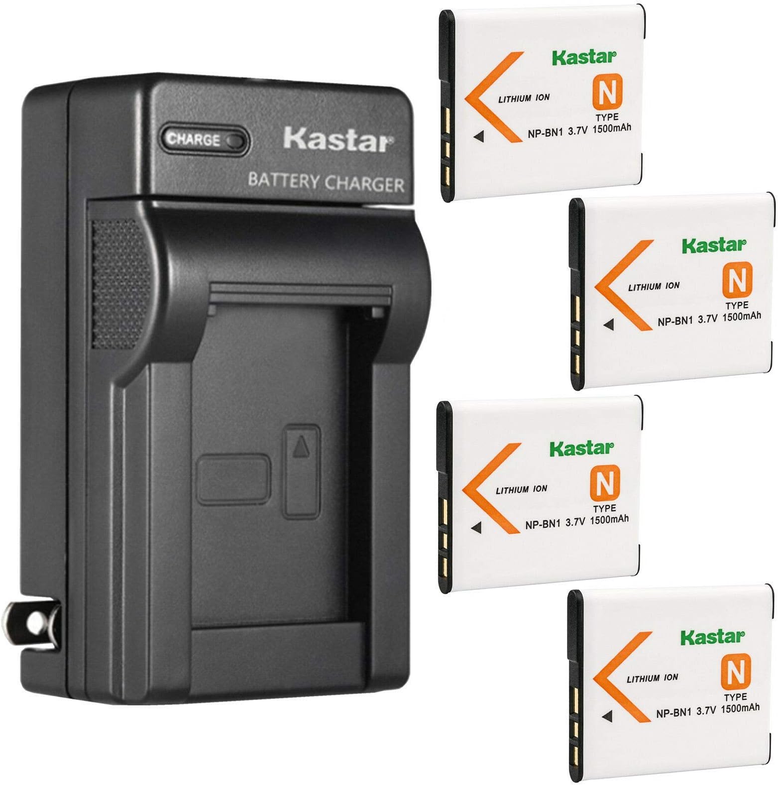 Kastar 4-Pack Battery and AC Wall Charger Replacement for Sony Cyber-Shot DSC-W730, Cyber-Shot DSC-W800, Cyber-Shot DSC-W810, Cyber-Shot DSC-W830, Cyber-Shot DSC-WX5, Cyber-Shot DSC-WX7 Cameras