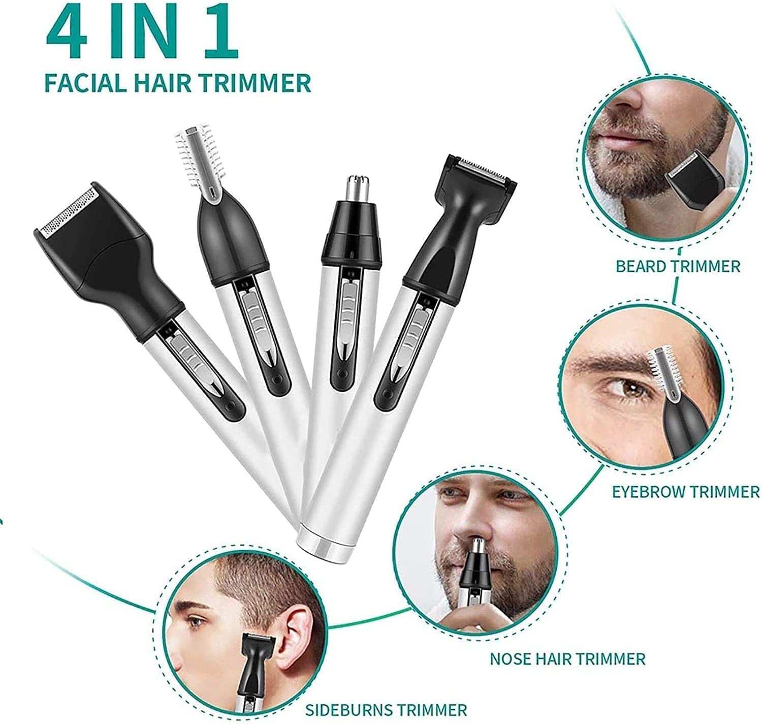 Cortadora de vello facial eléctrica 4 en 1, profesional for nariz
