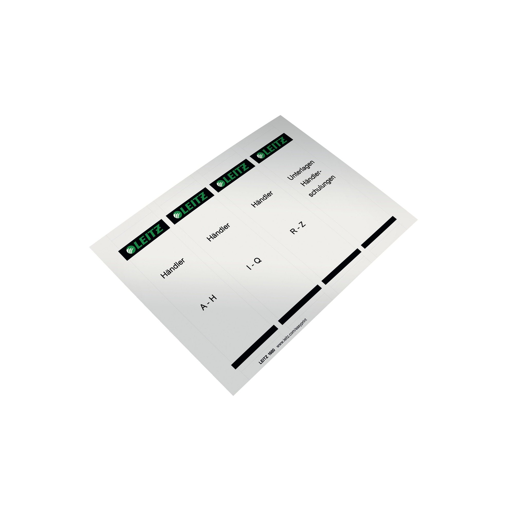 Leitz Étiquettes Imprimables PC pour Classeurs à Levier Plastique, Large, Gris, 56 x 190 mm, Carton, 16800085, Lot de 100 Étiquettes