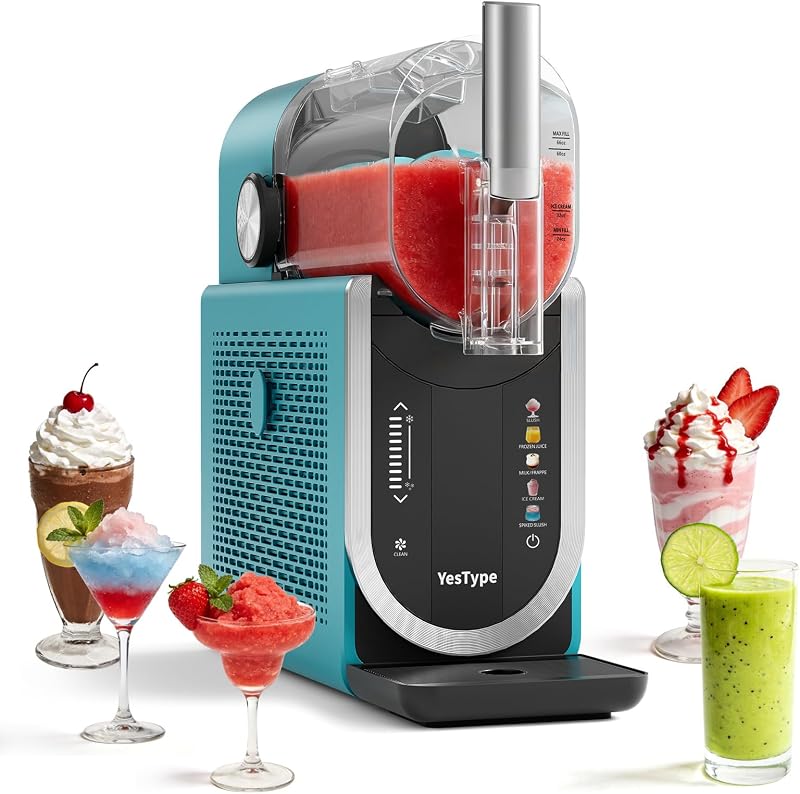 Slushie Machine, Frozen Drink Maker for Home & Party 90oz Green | No Ice Needed, 5 Preset One-Touch Programs, Rapid Freezing, Auto-Clean, 7+ Servings, for Margaritas, Smoothies & Ice Cream