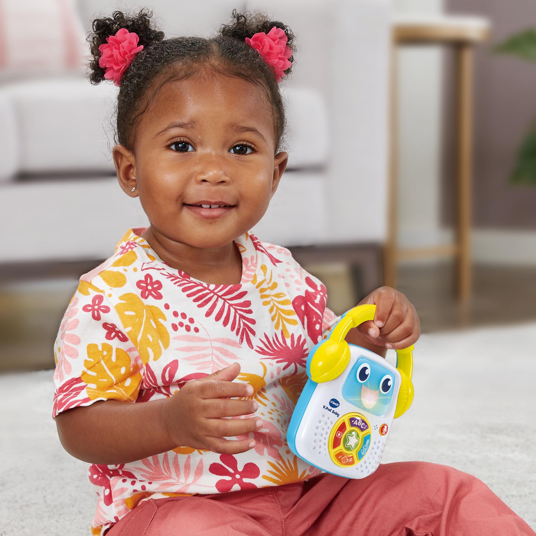 VTech Dj Baby, Giocattolo Musicale Interattivo con 5 Modalità di Gioco, 30 Melodie, Funzione Registrazione, Luci e Spegnimento Automatico, Lingua Italiana, Batterie Incluse, 9-36 Mesi