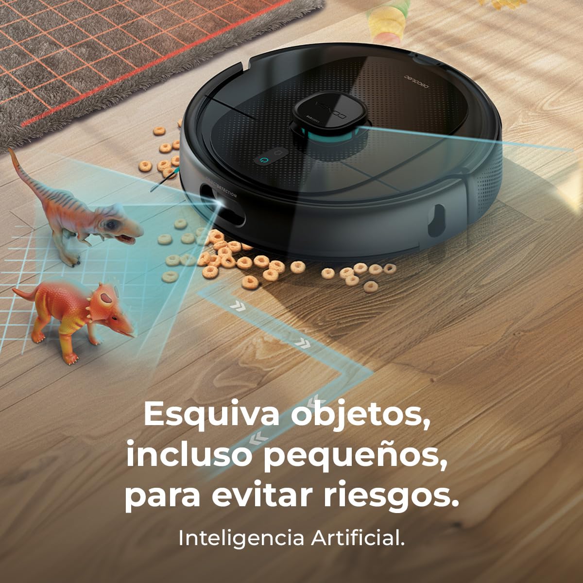 Cecotec Robot Aspirapolvere Conga 9990 AI Spin Revolution Ultra Power Home. 10.000 Pa, Navigazione Laser, Base di Autopulizia, Intelligenza Artificiale, Evita Oggetti, Controllo APP, 240 min Autonomia