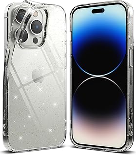 جراب نحيف ومتين لموبايل آيفون 14 برو مقاس 6.1 بوصة، غطاء شفاف مرن وخفيف الوزن من رينجكي اير (شفاف لامع)