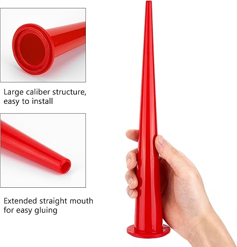 Miniatura 3 de Dos tipos de boquilla de pegamento de salchicha larga roja boquilla de extensión para calafatear pistola boquilla de salchicha larga (2 piezas)