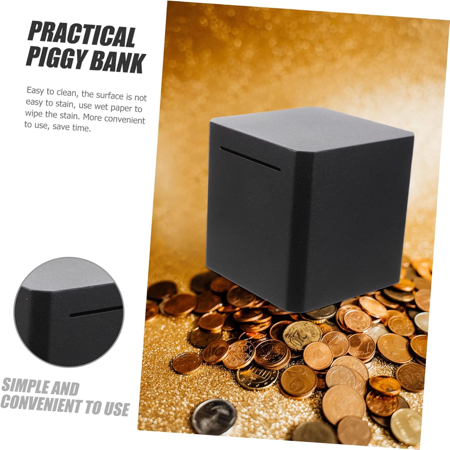 BESPORTBLE Adults Piggy Bank Savings Jar Transparent Window for Cash Tips and Develop Financial Skills for Boys and Girls