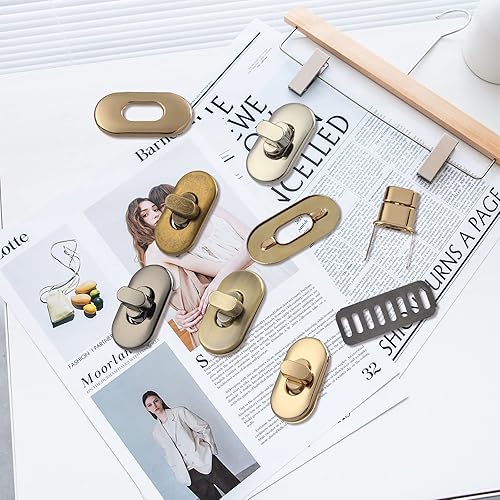 Miniatura 5 de TXIN 15 piezas de cierre de cierre giratorio monedero cerraduras de cierre de bolsa de metal clip hardware para bricolaje bolso suministros de