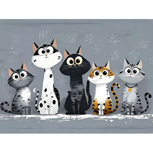 Cat Diamond Painting Kits for Adults, Diamond Art for Home Decor 16X12 in